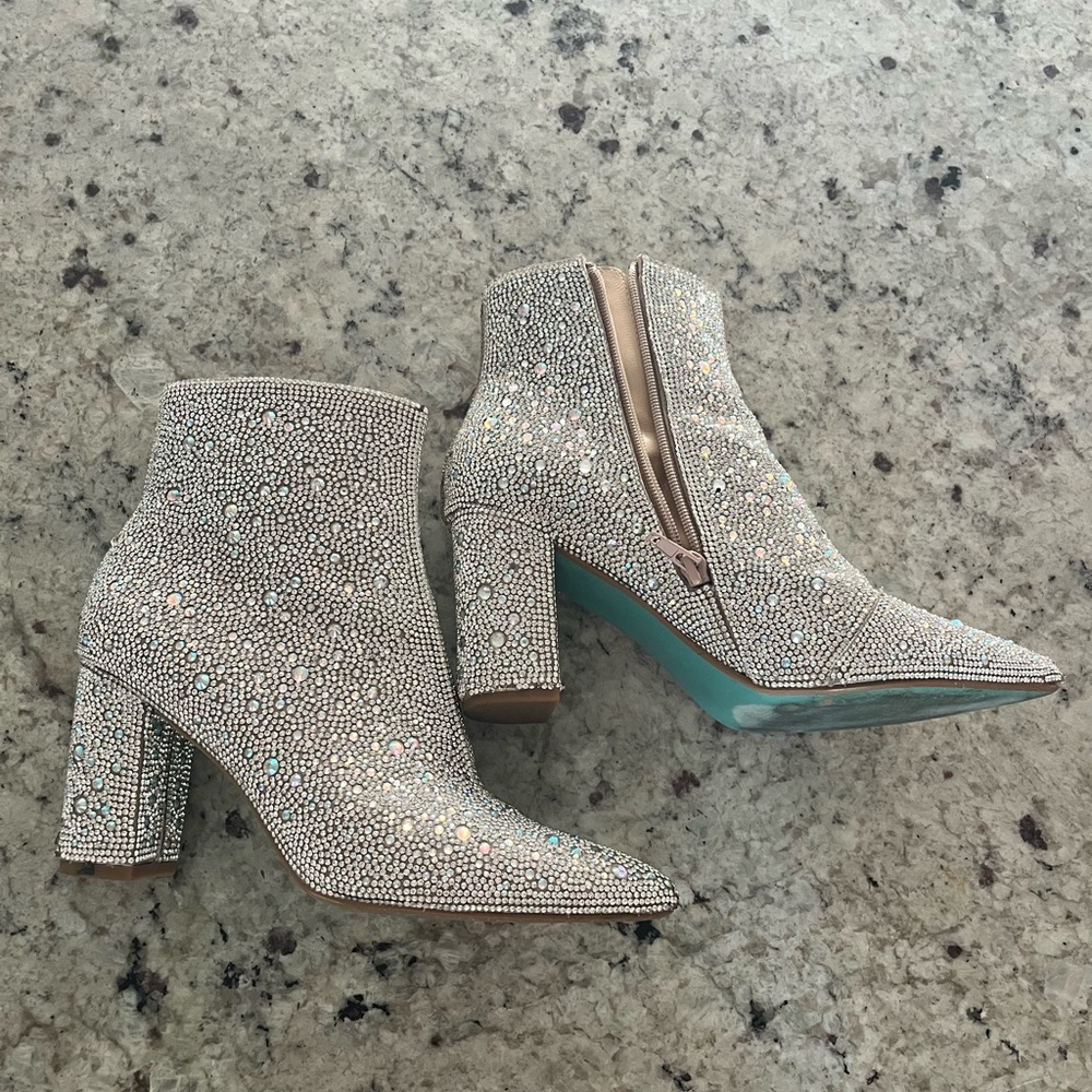 Betsy Johnson Cady Silver Ankle Boots